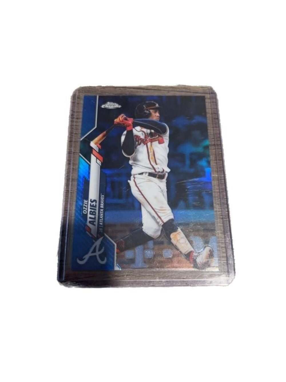 2020 Topps Chrome Ozzie Albies Blue Refractor Serial Numbered 023/150